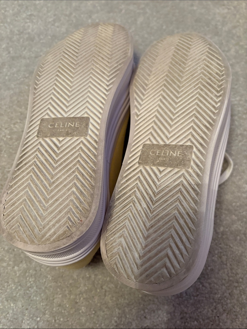 Authentic Celine Platform Yellow Platform Canvas Sneakers - Picture 2 of 3
